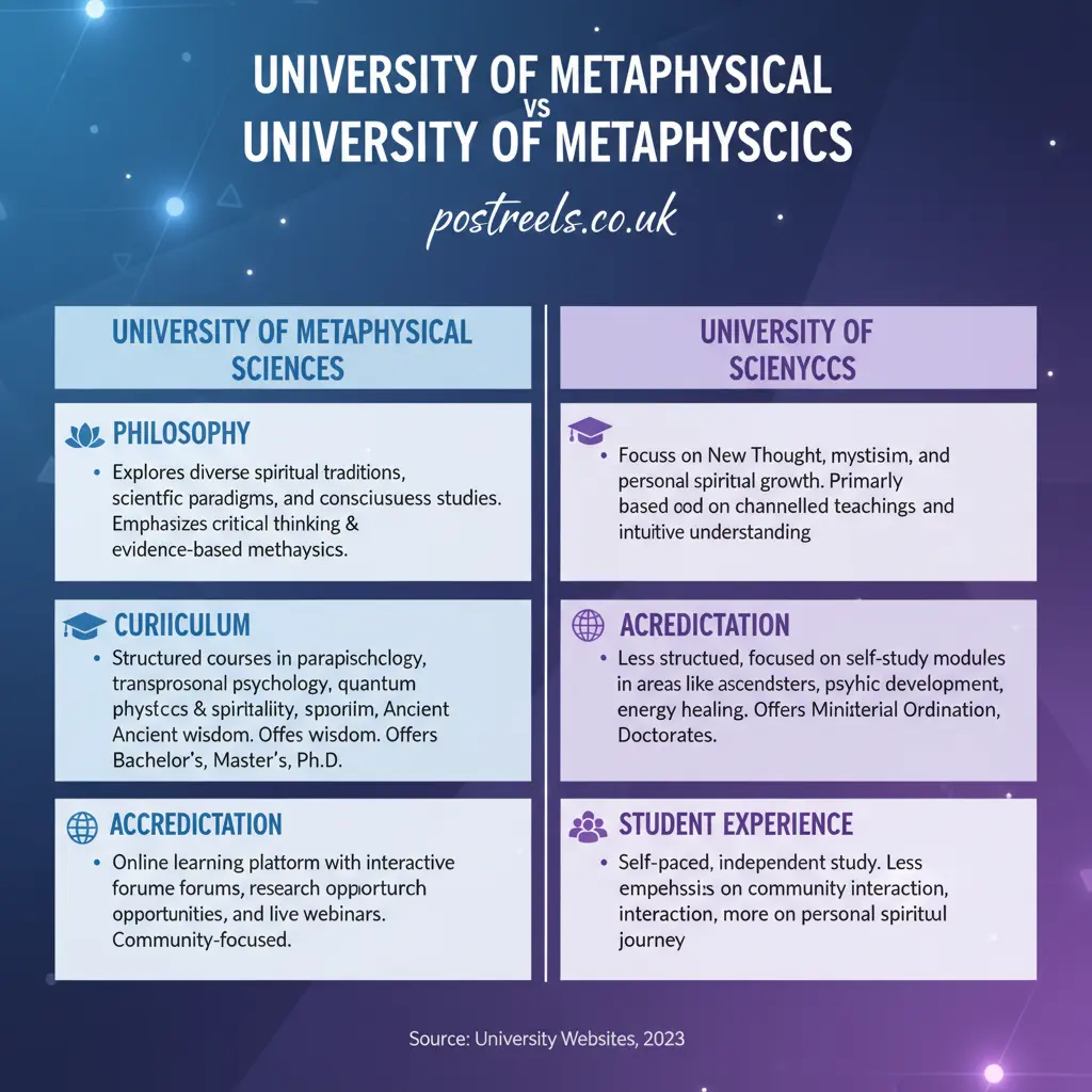 5 Key Differences: University of Metaphysical Sciences vs University of Metaphysics