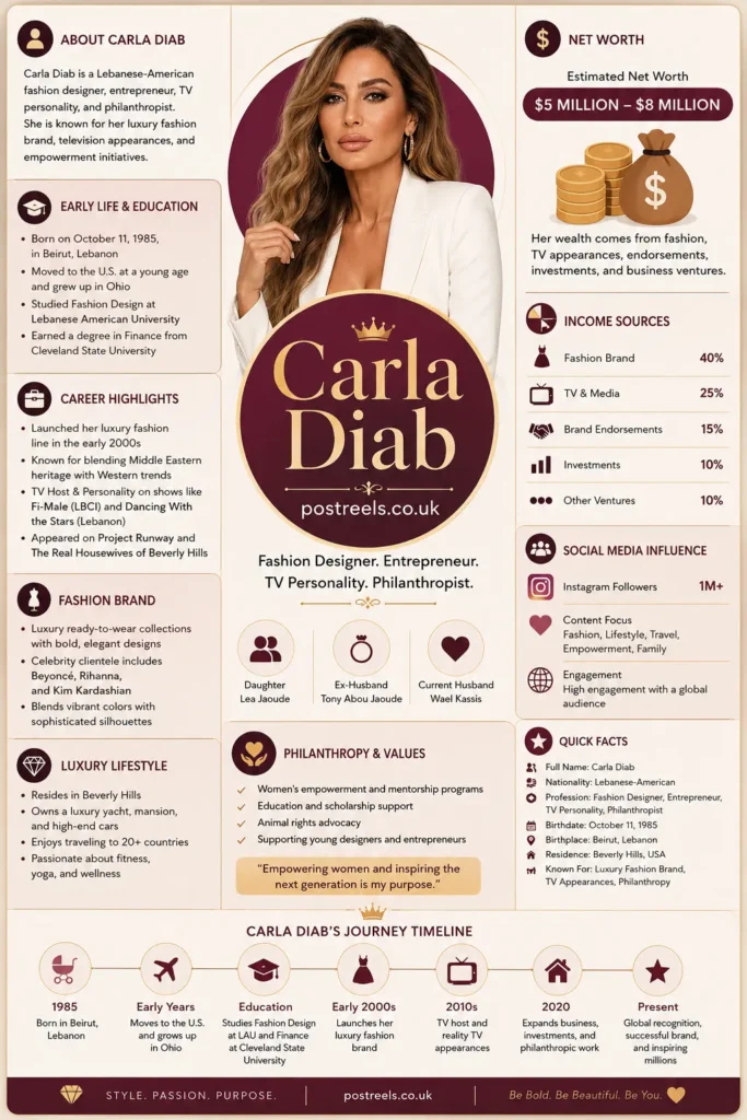 Carla Diab: 10 Facts About Her Biography, Net Worth, Fashion Brand, Family, and Success Story